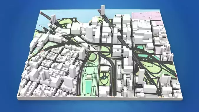 Cityscape New York Downtown 3D model