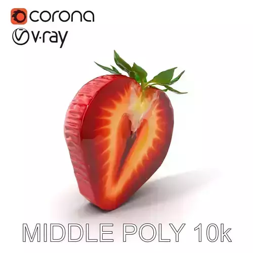 Strawberry Crosssection Realistic Detail Model Pack Low-poly 3D model