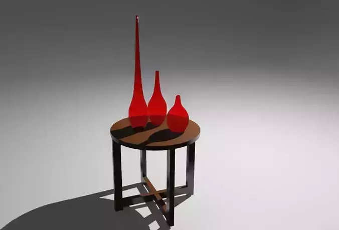 Glass Vases and Table - Vasos de Vidro Low-poly 3D model