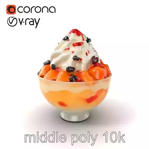 Korean Bingsu Dessert Photorealistic Model Pack Low-poly 3D model