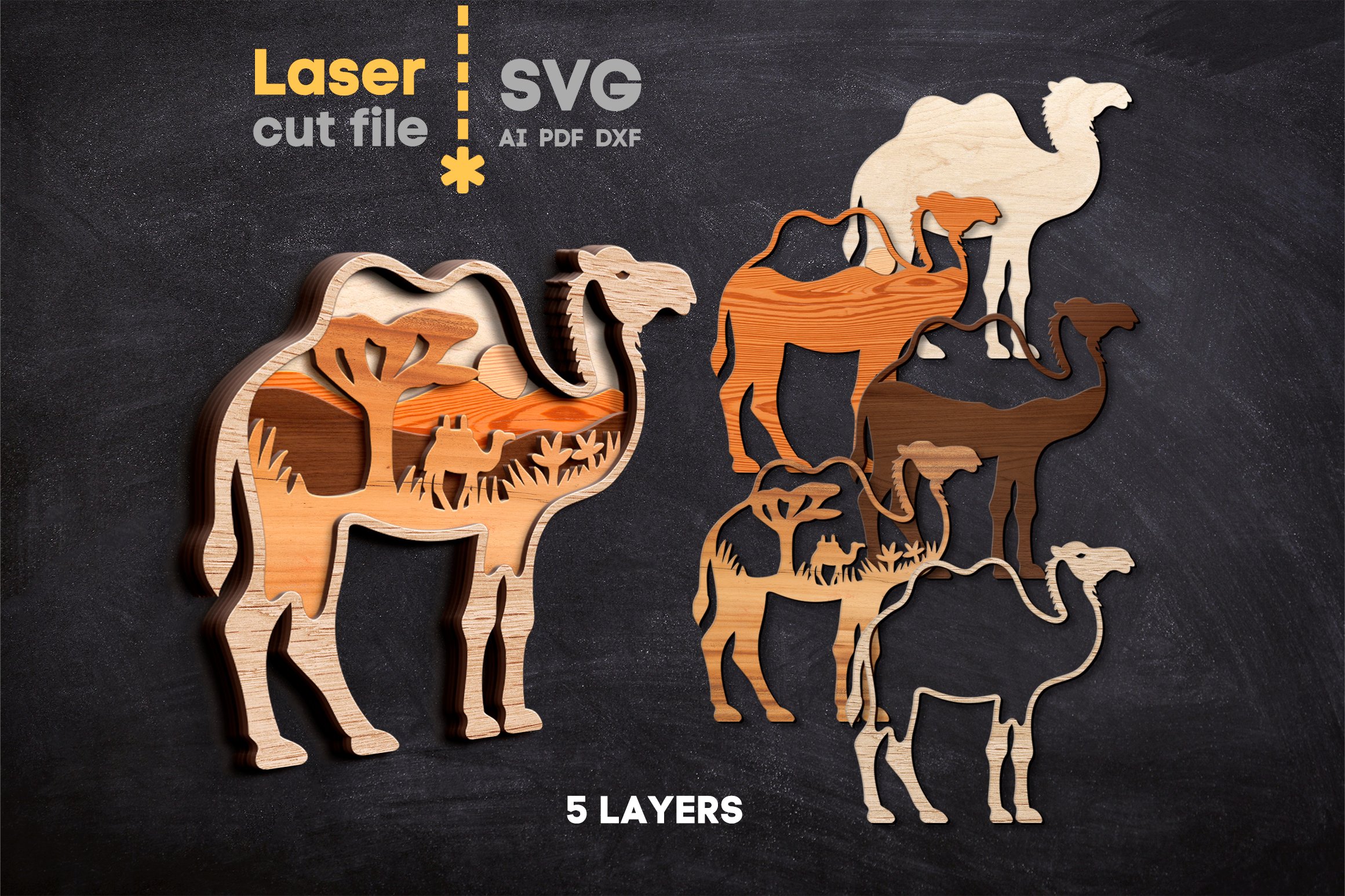 African Animals Bundle SVG laser cut file for Glowforge 3
