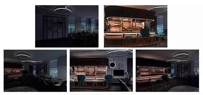 Elevate Your Interior Designs with this Stunning 3D Bar Model 3D model