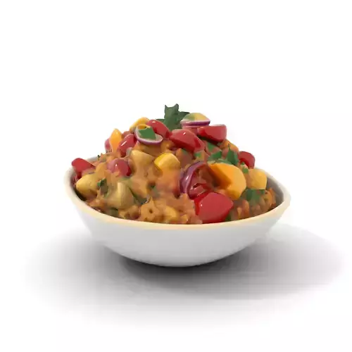 Couscous Salad Bowl model pack Low-poly 3D model