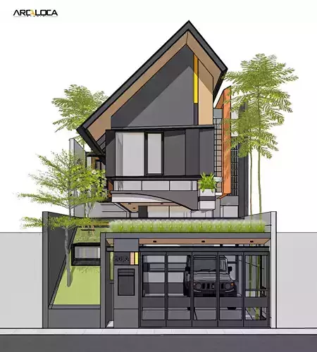 Japandi Modern Minimalist House 3D Model Architecture 3D model