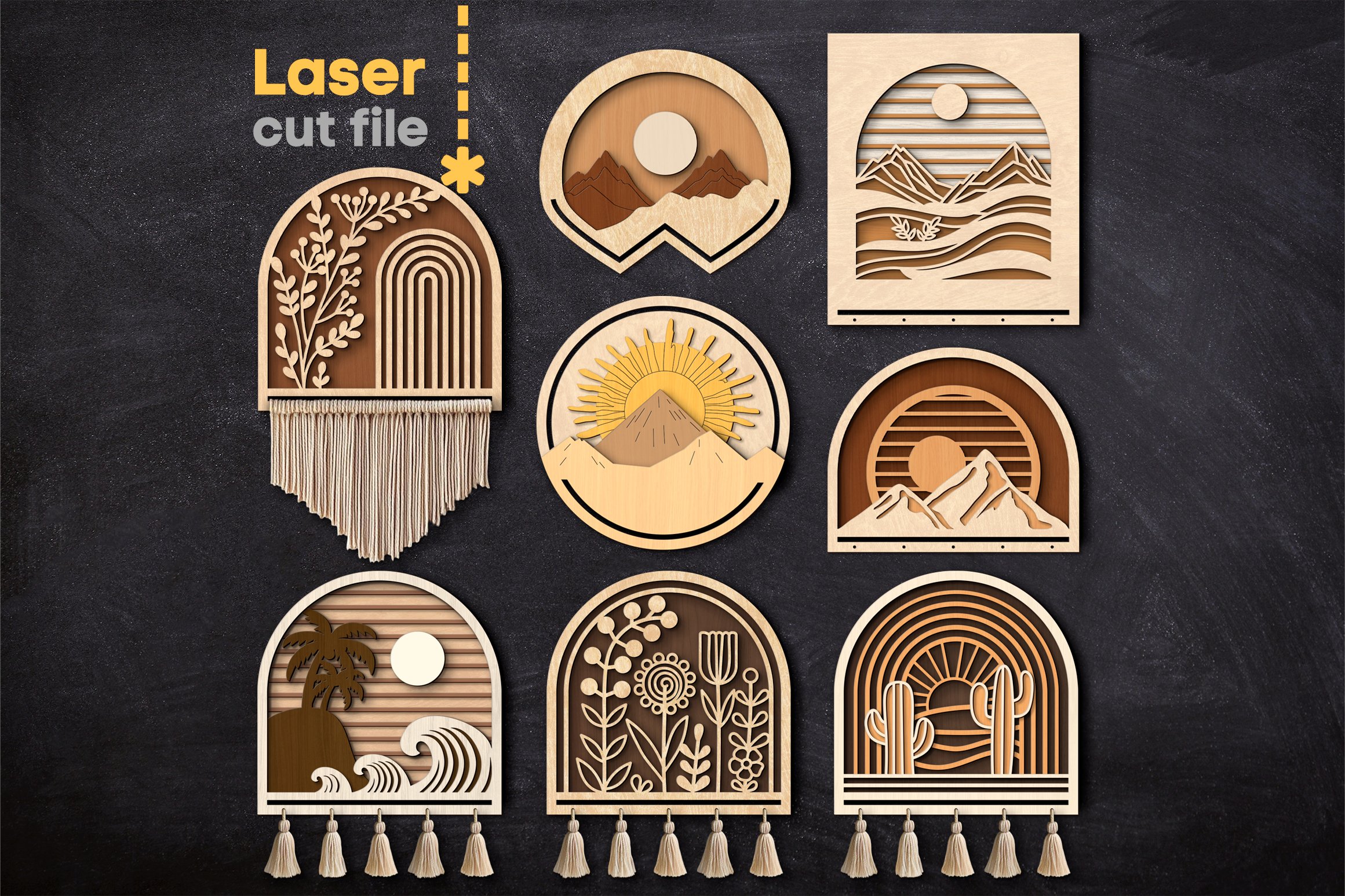 Macrame Base Bundle SVG laser cut files for Glowforge