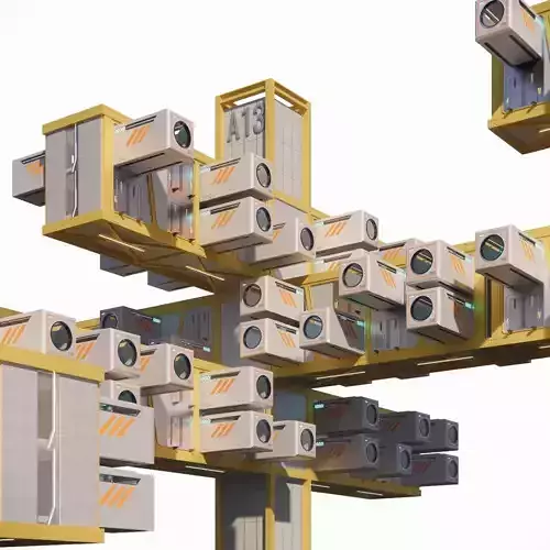 Sci-fi Public Housing 002 3D model