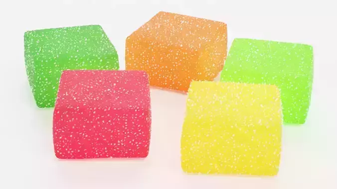 Gumdrops V2 - Cube Jelly Candy  3D model 2