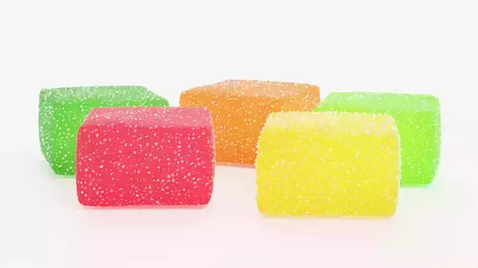 Gumdrops V2 - Cube Jelly Candy  3D model 3