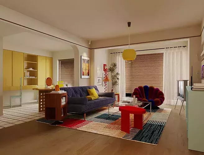 Dopamine Living Room Bauhaus Living Room  3D model