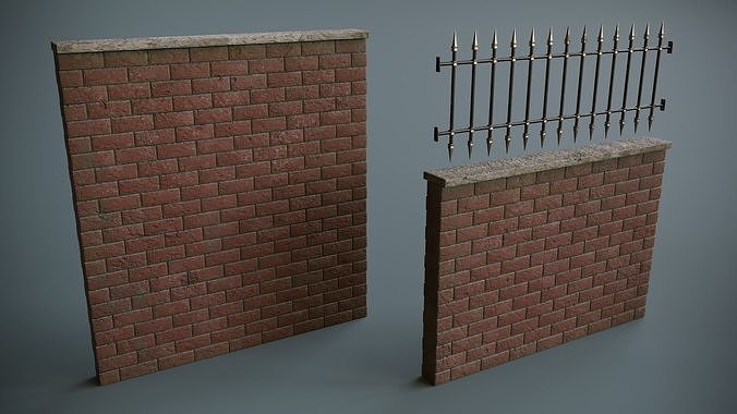 Modular Fences Low-poly 3D model 3