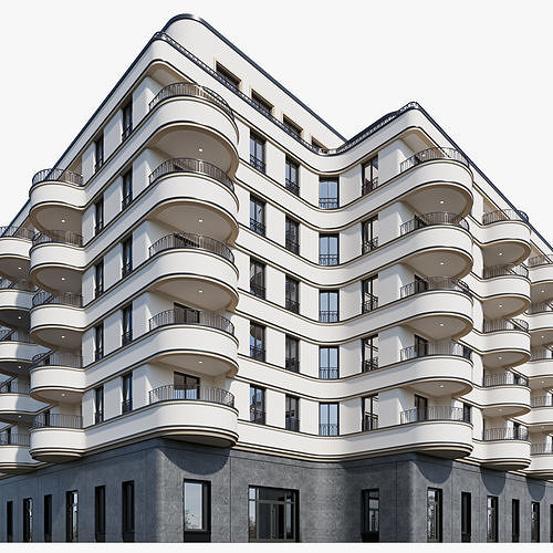 Residential and commercial buildings set - 3 3D Model Pack 3