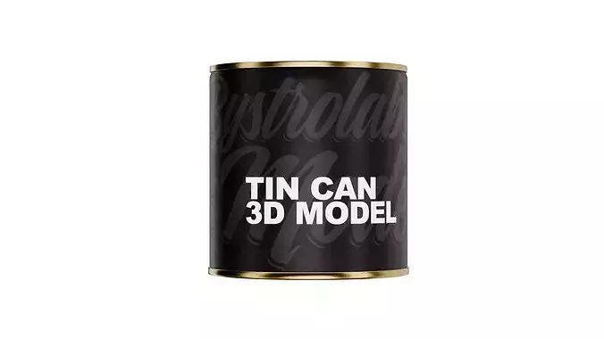 Tin Can Low-poly 3D model 2