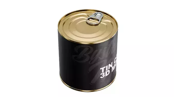 Tin Can Low-poly 3D model 3