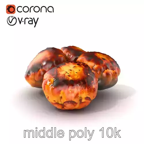 Detailed Frikadellen Meat Patties model pack Low-poly 3D model