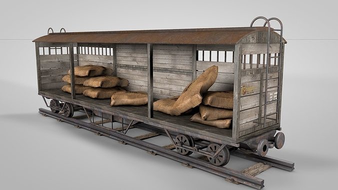 Wild West Farming Wagon 3D model 2