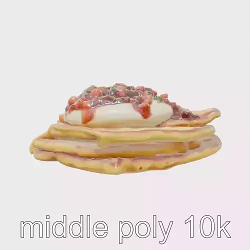Russian Blini Pancakes with Toppings model pack Low-poly 3D model