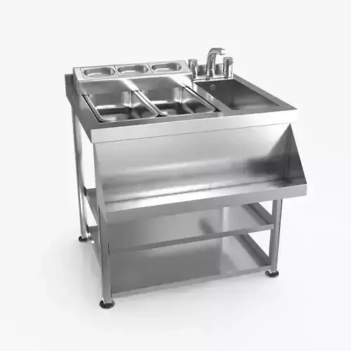 Under Bar Cocktail Station Low-poly 3D model
