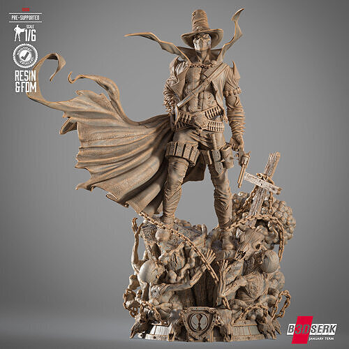 B3DSERK Spawn Gunslinger Sculpture 3D print model 2