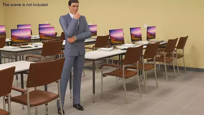 Modern Leather Office Chair 3D model 2
