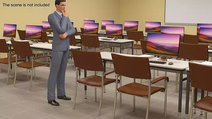 Modern Leather Office Chair 3D model 3