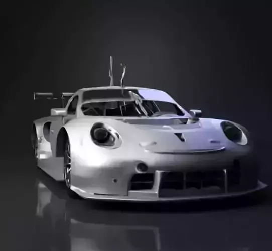High-Detail 3D Render of a Racing Car with Open Hood 3D model