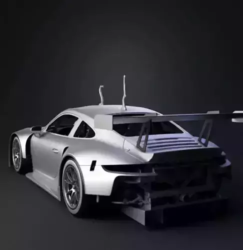 High-Detail 3D Render of a Racing Car with Open Hood 3D model 2