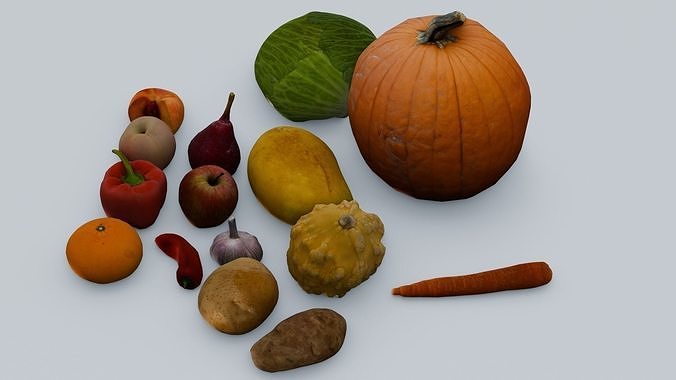 Fruits and Vegetables Pack 3D Model Low-poly 3D model 2