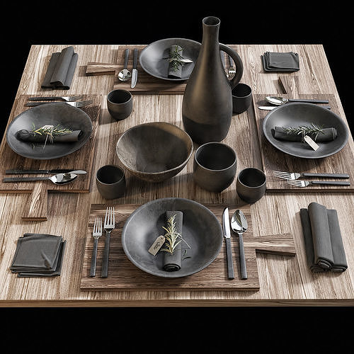 Table setting 15 3D model 2