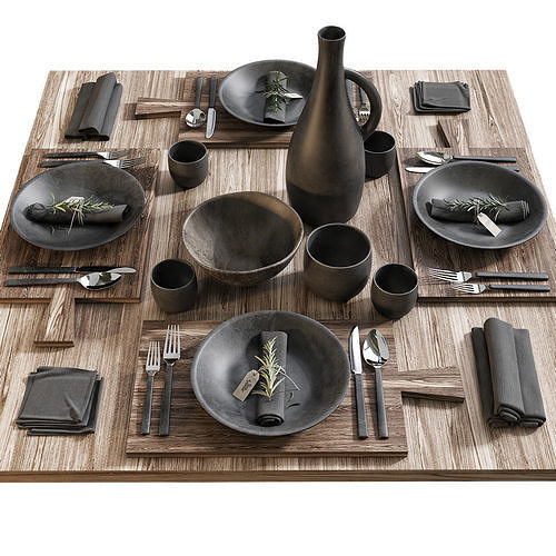 Table setting 15 3D model 3
