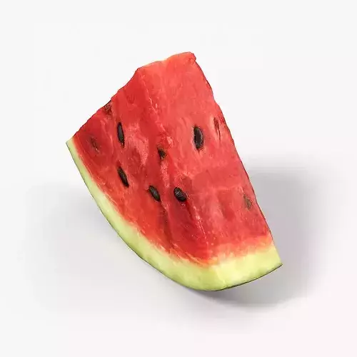 Triangular Watermelon Slice with Seeds 3D model 2