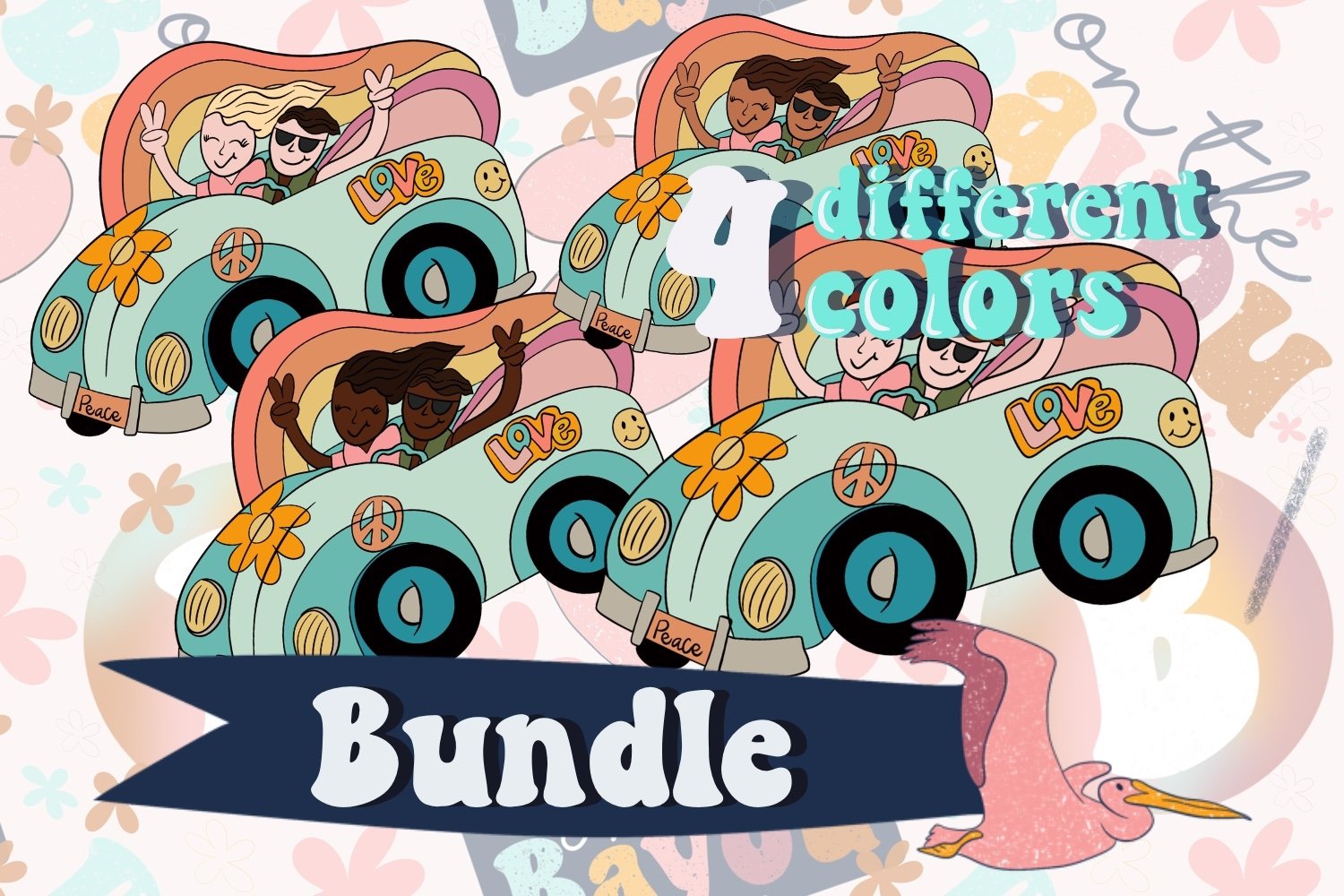 Hippie car sublimation bundle