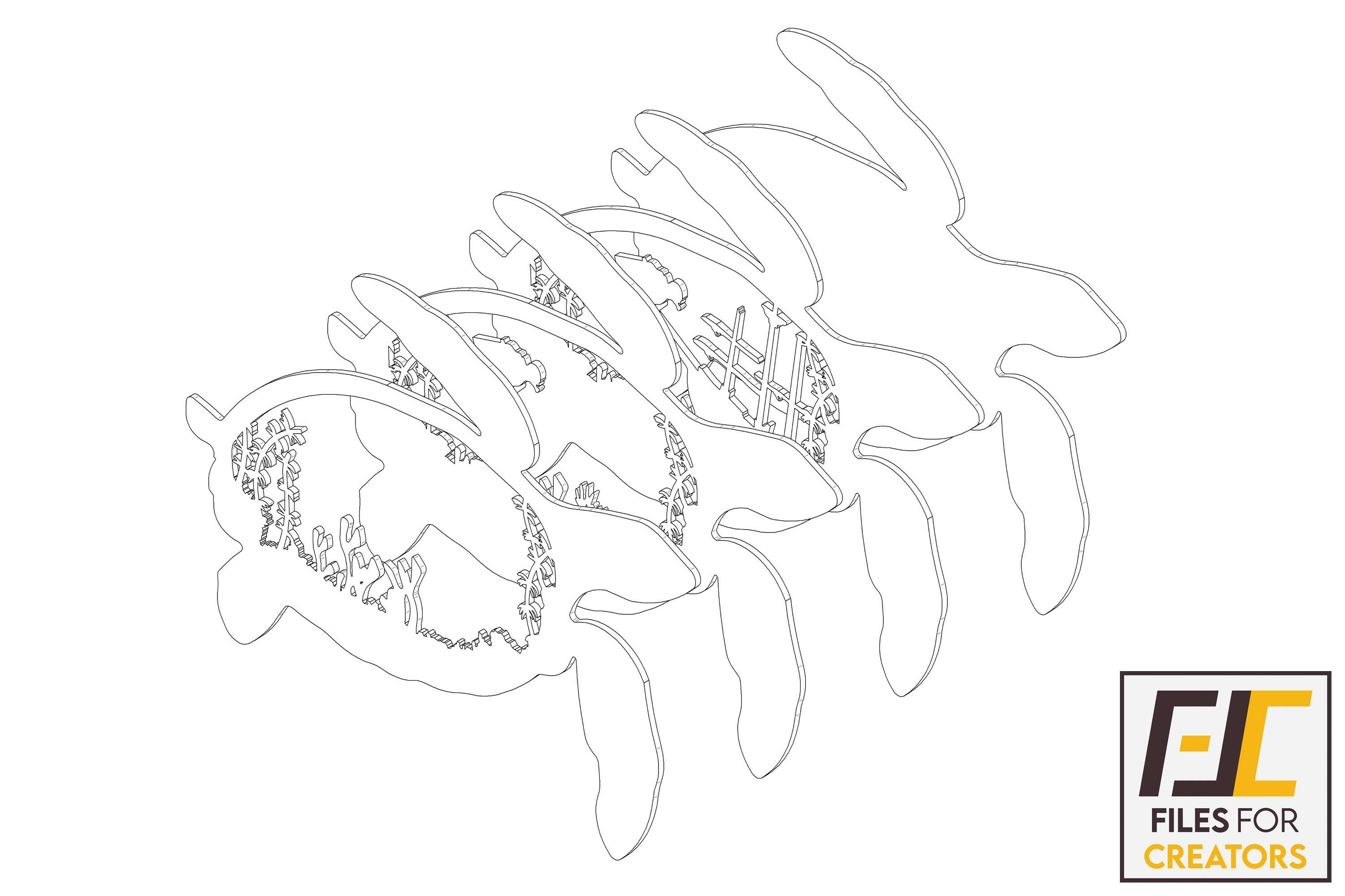 Sea / Ocean Animals Bundle pack / Multi Layer SVG DXF AI Fil 3