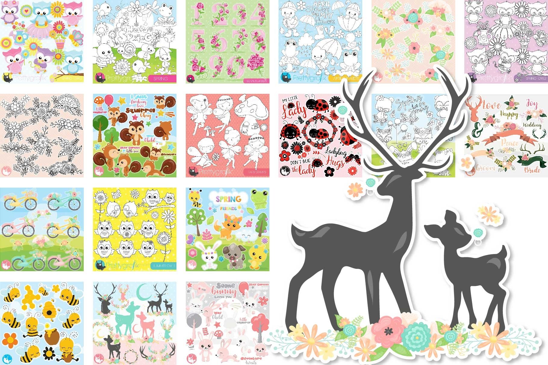 Baby floral illustrations bundle - Baby Sublimation designs 3