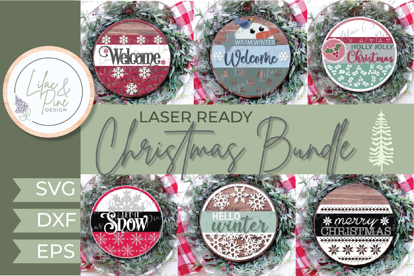 Christmas Door Hanger Sign| Laser Cut File| Glowforge SVG