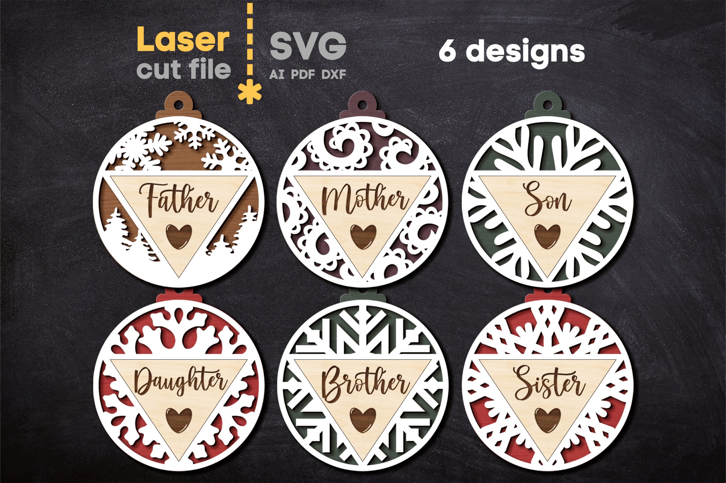 Christmas Tree Toys SVG laser cut files for Glowforge 2