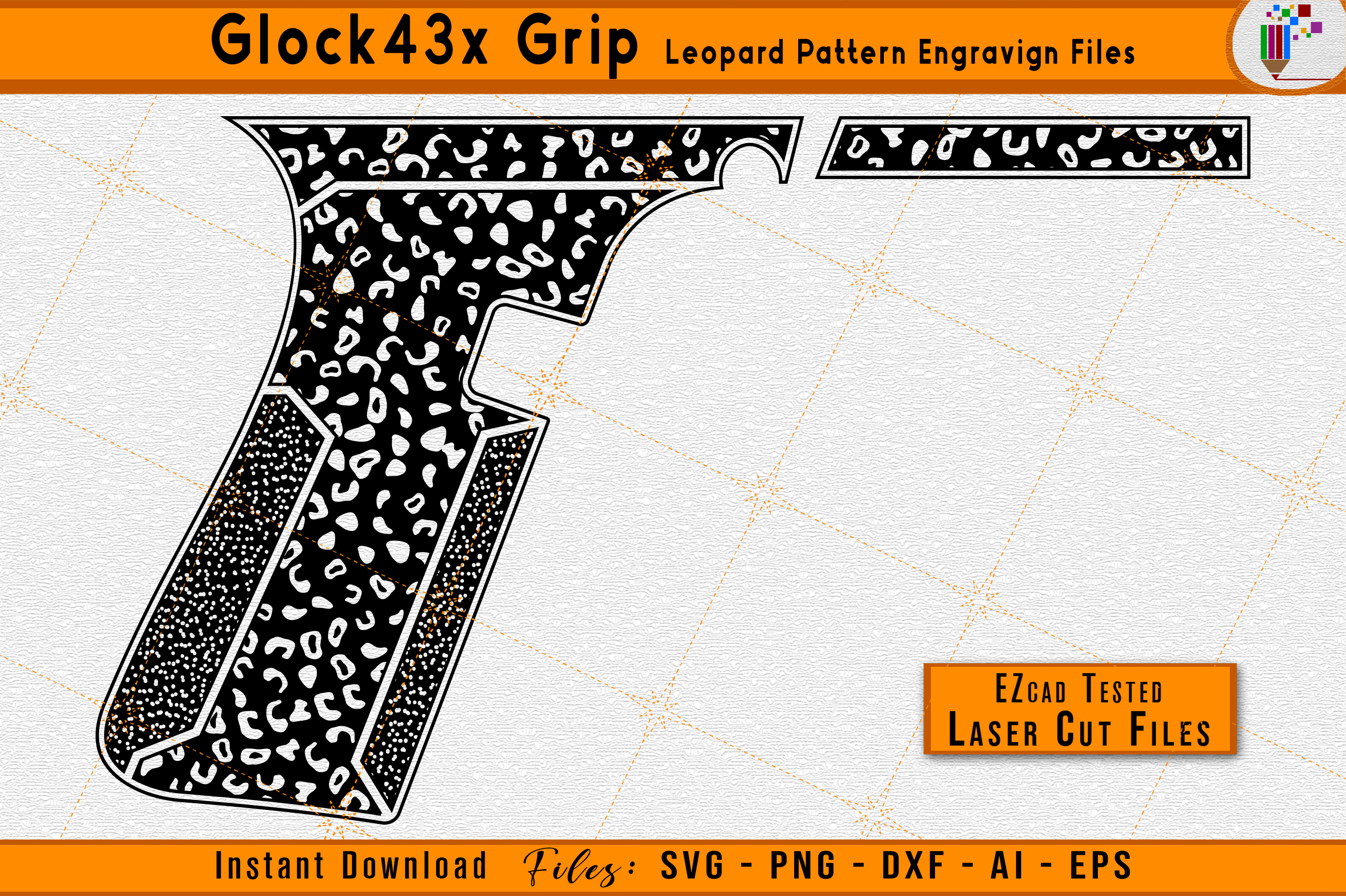 Glock 43X Grip Leopard Pattern Firearms Gun Laser Engraving 3