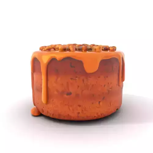 Caramel Nut Cake model pack Low-poly 3D model