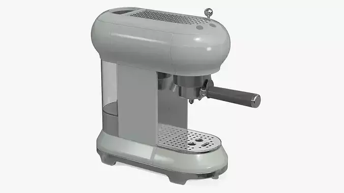 Retro Style Espresso Manual Coffee Machine Light Green 3D model