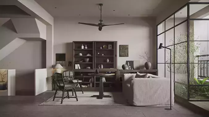 Wabi-sabi livingroom  3D model