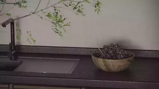 Wabi-sabi livingroom  3D model 3