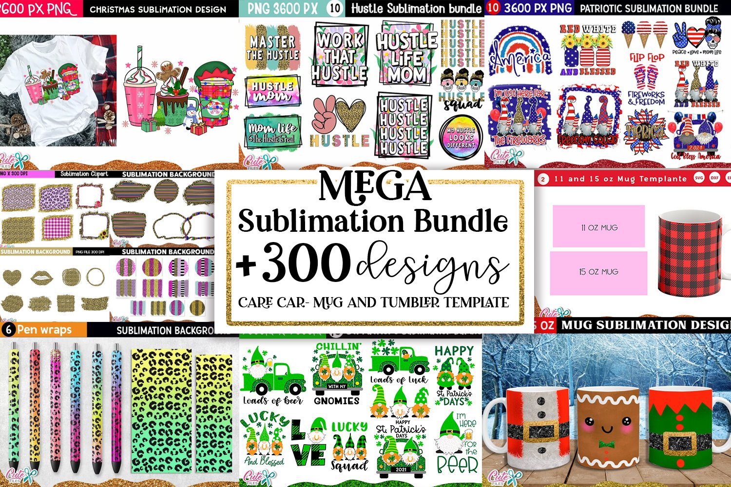 Mega Sublimation Bundle| More 300 designs