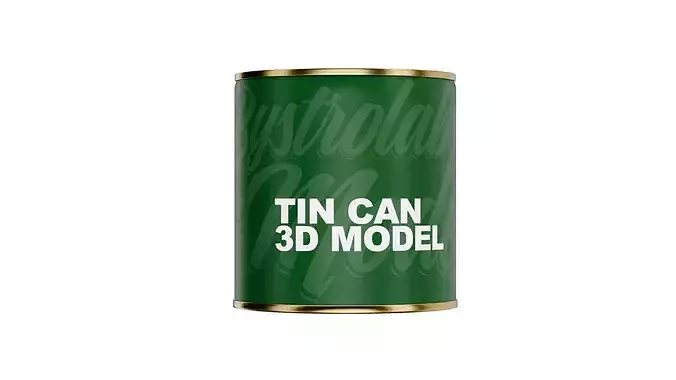 Tin Can Low-poly 3D model 2