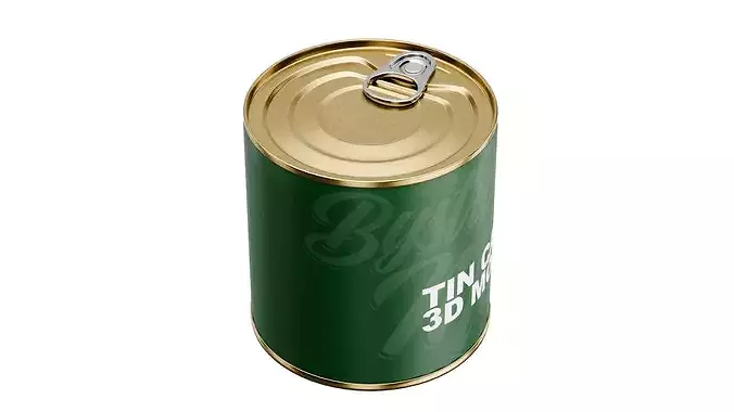 Tin Can Low-poly 3D model 3