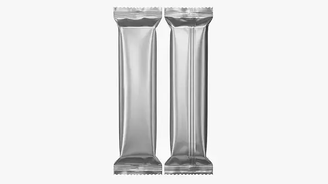 Snack Bar Foil Wrapper Mockup 01 3D model