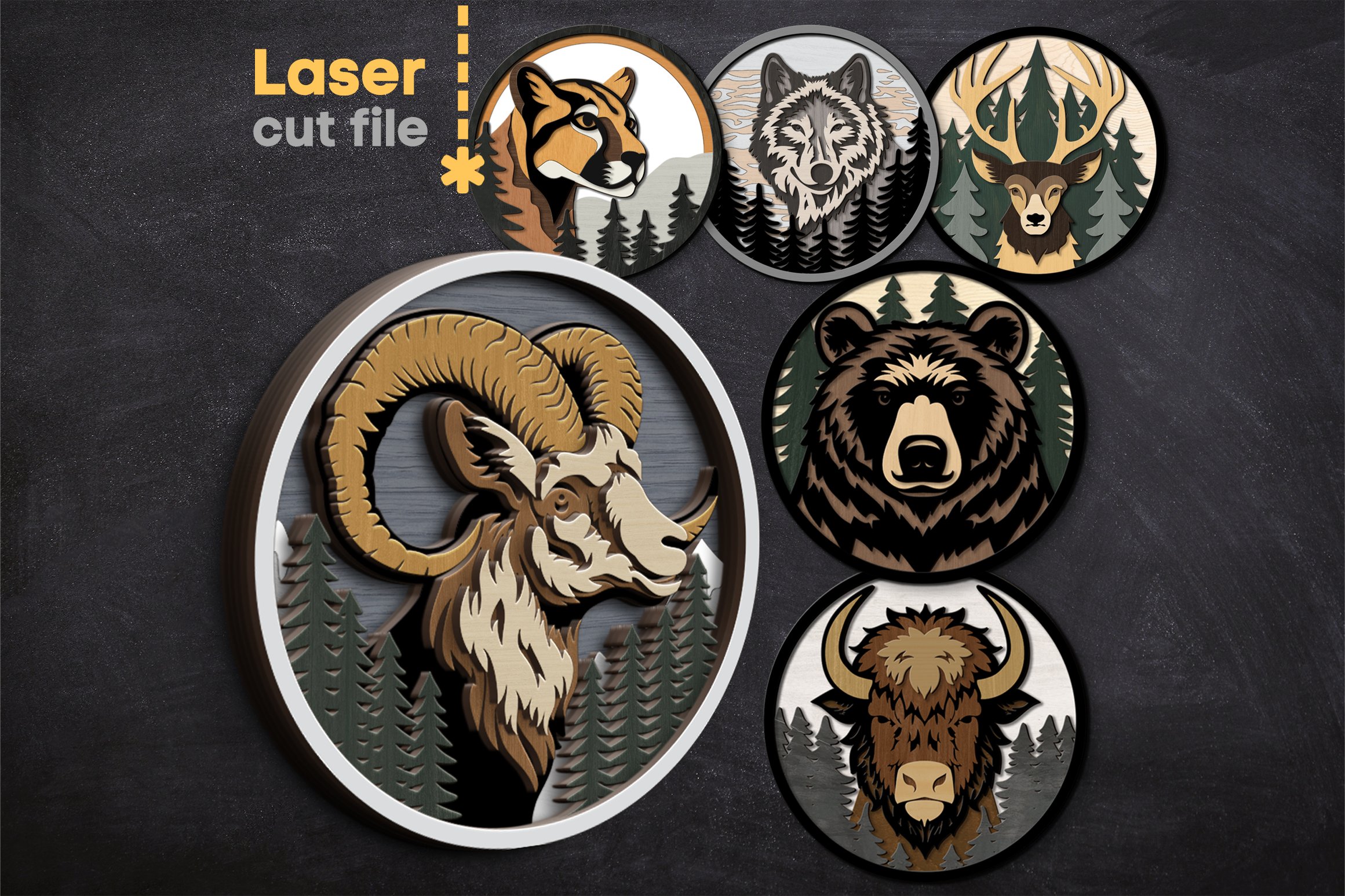 Forest Animals Bundle SVG laser cut file for Glowforge