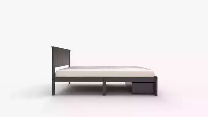 AFI Boston Platform Bed with Foot Drawer 3D model 2