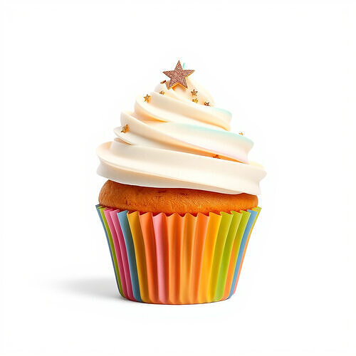 Colorful Cupcake with Star Topper Model Pack Low-poly 3D model 2
