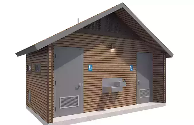 Public Building-003 Restroom 3D model