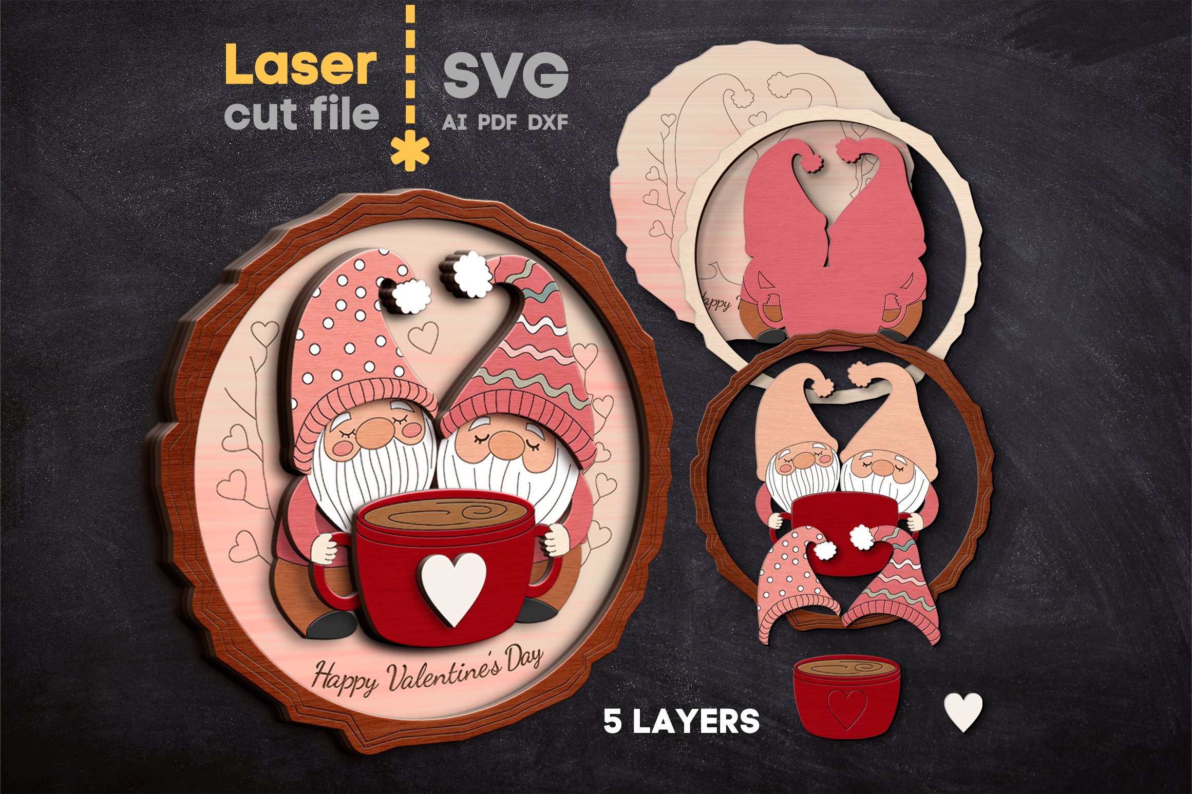 Valentines Day Bundle SVG laser cut files for Glowforge 3