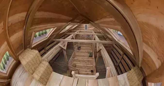 Barn Inside with farm included 3D model 2